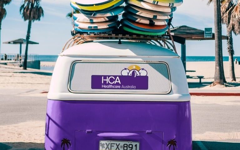 Surfer VW kombi van in Australia